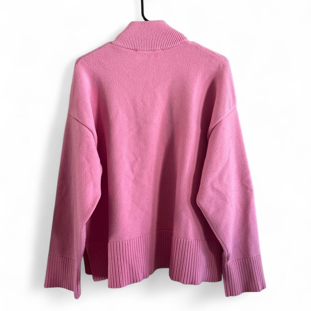 Zara 1/4 Zip Pink Pullover Sweater Women's L - Picture 6 of 8